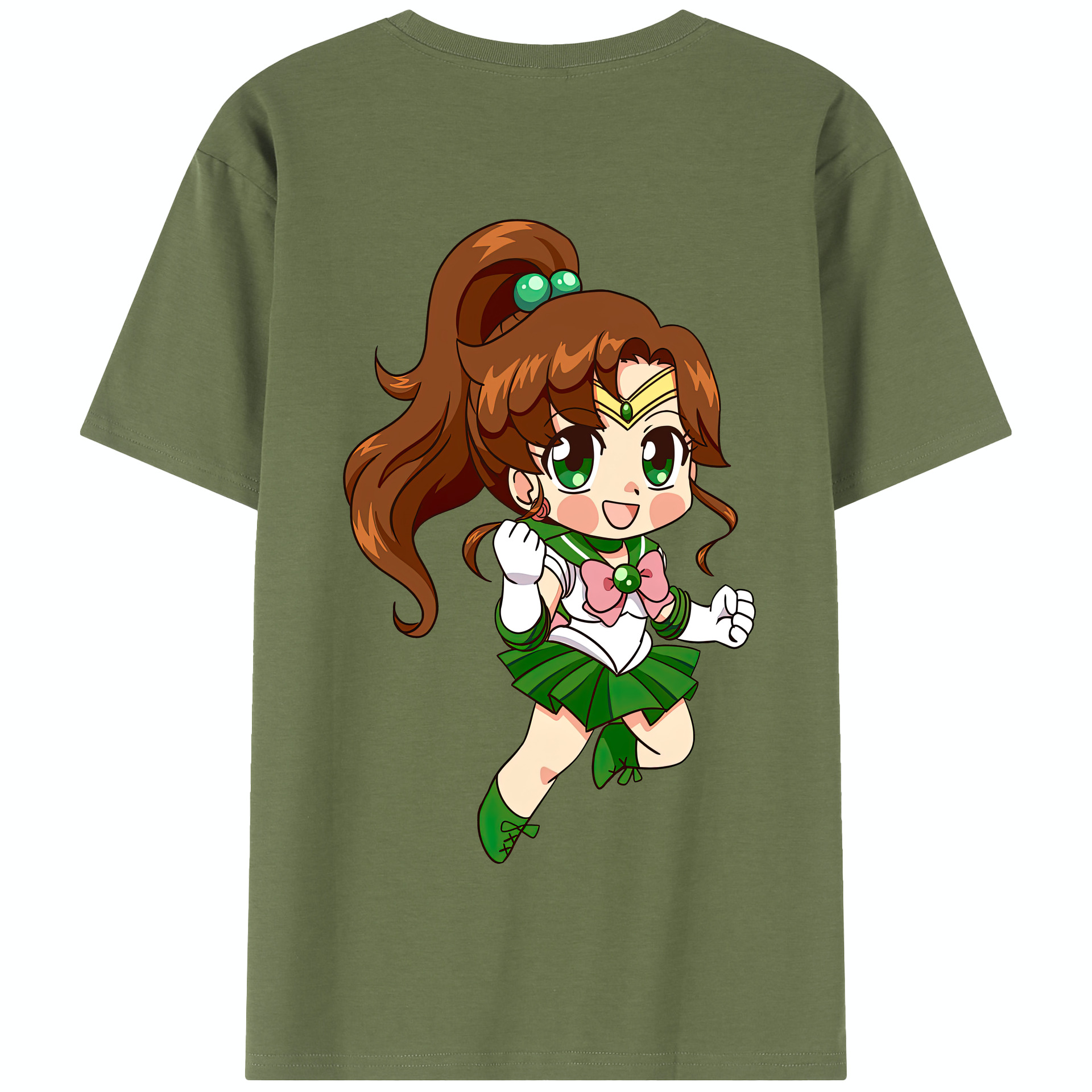 （画像用） 美少女戦士セーラームーン 木野 まこと きの まこと Sailor Moon Kino Makoto （セーラージュピター；Sailor Jupiter） 綿100％半袖Tシャツ（背面プリント）